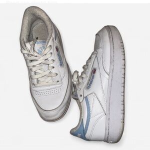 Reebok women’s club C 85 White Sneakers with Blue Accents